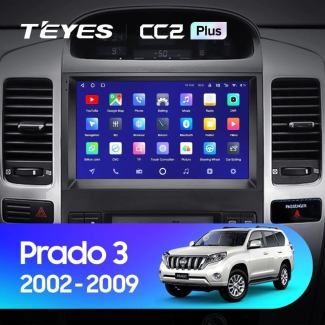 Штатная магнитола Teyes CC2 Plus 6/128 Toyota Land Cruiser Prado 120 (2002-2009)