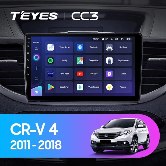 Штатная магнитола Teyes CC3 4/64 Honda CR-V 4 RM RE (2011-2015) Тип-A