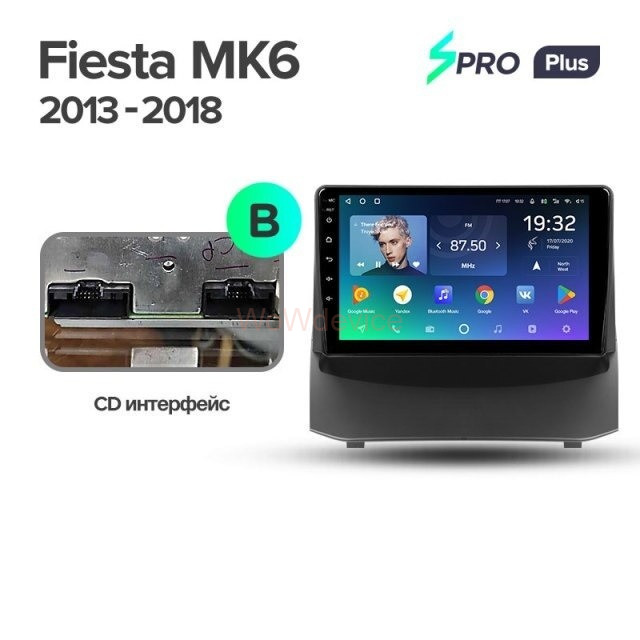 Штатная магнитола Teyes SPRO Plus 6/128 Ford Fiesta 6 (2008-2019) Тип-B
