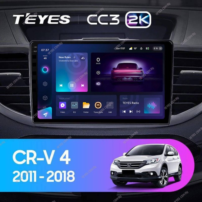 Штатная магнитола Teyes CC3 2K 4/64 Honda CR-V 4 RM RE (2011-2015) Тип-B