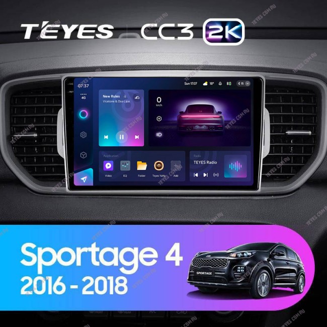 Штатная магнитола Teyes CC3 2K 4/64 Kia Sportage 4 QL (2016-2018) Тип-A