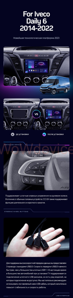 Штатная магнитола Teyes CC3 360 6/128 Iveco Daily 6 (2014-2022)