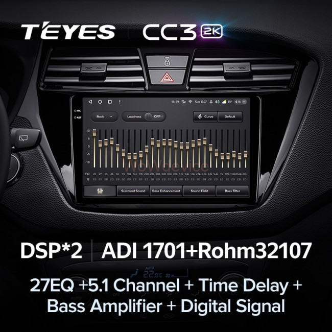 Штатная магнитола Teyes CC3 2K 360 6/128 Hyundai i20 2 GB (2014-2018) Левый руль