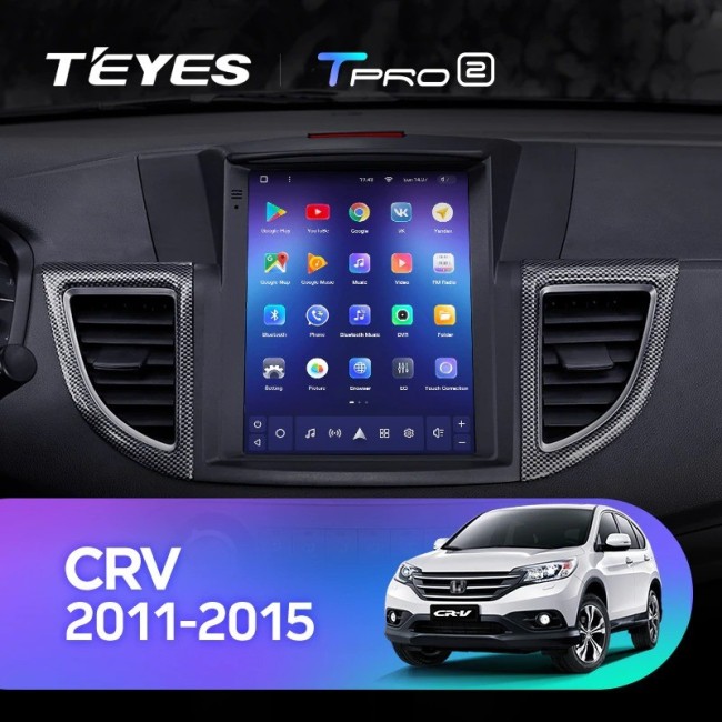Штатная магнитола Tesla style Teyes TPRO 2 4/64 Honda CR-V 4 RM RE 2011-2015 Тип-В