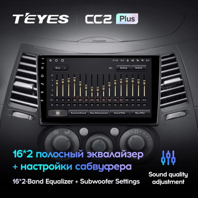 Штатная магнитола Teyes CC2L Plus 1/16 Mitsubishi Grandis 1 (2003-2011) F2