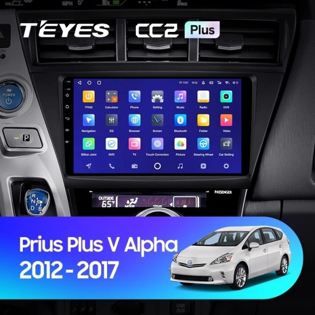 Штатная магнитола Teyes CC2L Plus 1/16 Toyota Prius Plus V Alpha (2012-2017) правый руль