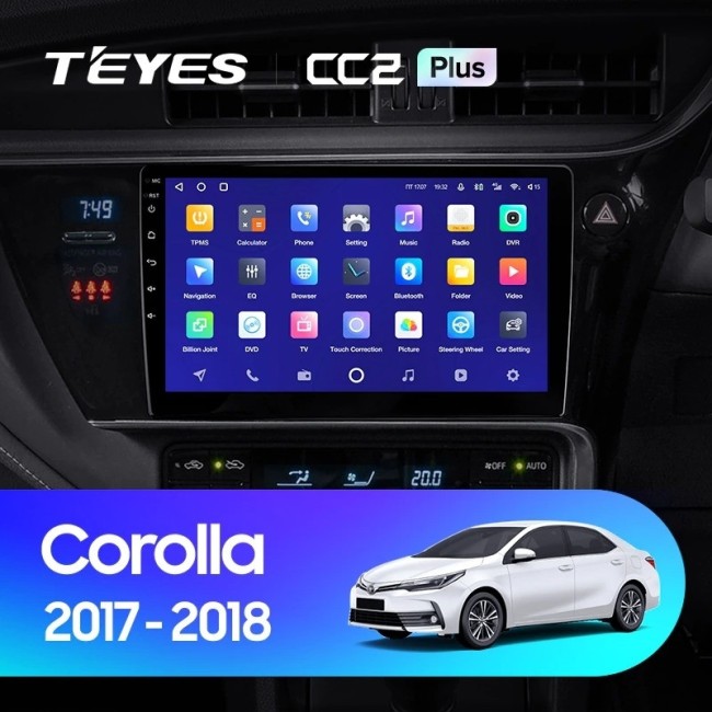 Штатная магнитола Teyes CC2L Plus 2/32 Toyota Corolla (2017-2018) Тип-A