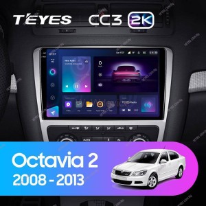 Штатная магнитола Teyes CC3 2K 360 6/128 Skoda Octavia 2 A5 (2008-2013) Серая