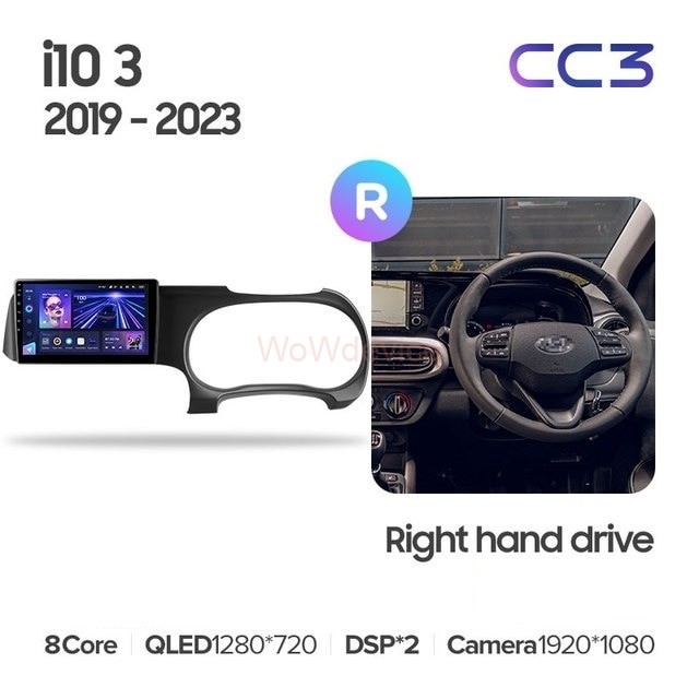 Штатная магнитола Teyes CC3L 4/32 Hyundai i10 3 (2019-2023) Правый руль