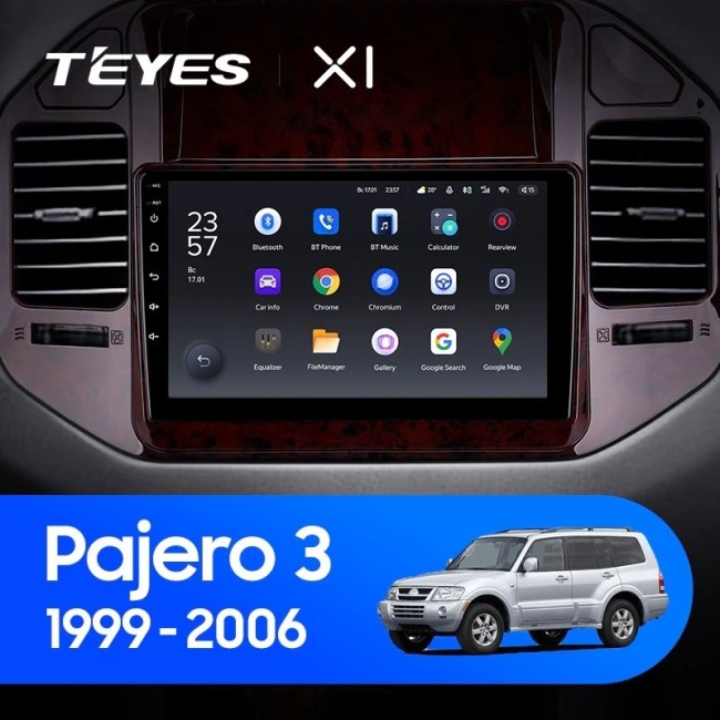 Штатная магнитола Teyes X1 4G 2/32 Mitsubishi Pajero 3 V70 V60 (1999-2006)