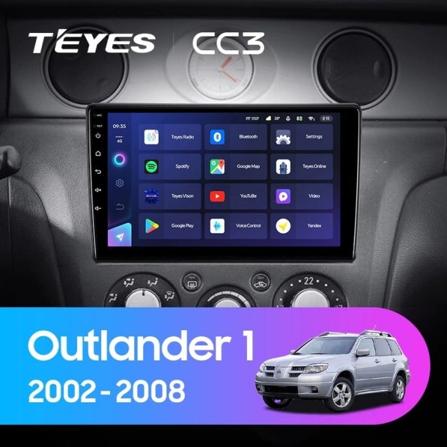 Штатная магнитола Teyes CC3 6/128 Mitsubishi Outlander 1 (2002-2008) Тип-В