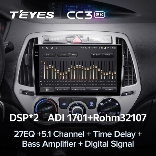 Штатная магнитола Teyes CC3 2K 4/64 Hyundai i20 2 (2012-2014)