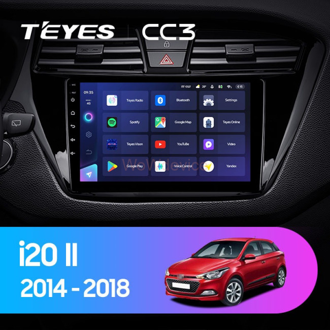 Штатная магнитола Teyes CC3 360 6/128 Hyundai i20 2 GB (2014-2018) Левый руль