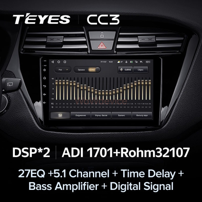 Штатная магнитола Teyes CC3 360 6/128 Hyundai i20 2 GB (2014-2018) Левый руль