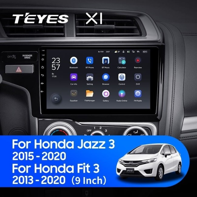 Штатная магнитола Teyes X1 4G 2/32 Honda Jazz 3 (2013-2020) Тип-B
