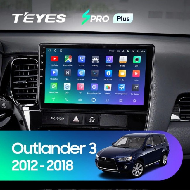 Штатная магнитола Teyes SPRO Plus 6/128 Mitsubishi Outlander 3 (2012-2018) Тип-A