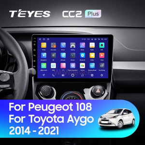 Штатная магнитола Teyes CC2 Plus 6/128 Peugeot 108 (2014-2021)