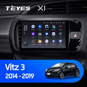 Штатная магнитола Teyes X1 4G 2/32 Toyota Vitz III XP130 (2014-2019) Правый руль