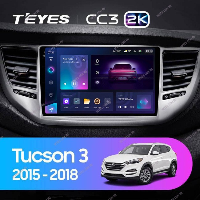 Штатная магнитола Teyes CC3 2K 3/32 Hyundai Tucson 3 (2015-2018) Тип-A