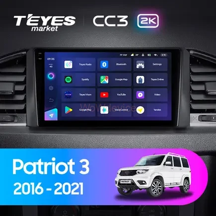 Штатная магнитола Teyes CC3 2K 4/32 UAZ Patriot 3 (2016-2021) F2