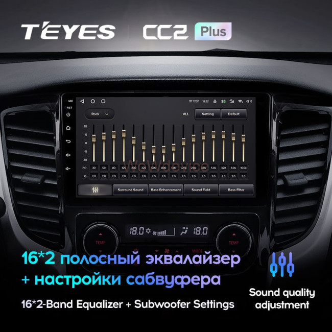 Штатная магнитола Teyes CC2 Plus 3/32 Mitsubishi L200 5 (2015-2019) климат контроль F2 Штатная магнитола Teyes CC2 Plus 3/32 Mitsubishi L200 5 (2015-2019) климат контроль F2