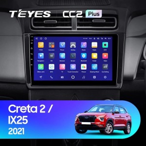 Штатная магнитола Teyes CC2 Plus 6/128 Hyundai Creta 2 2021+ (глянец) F2