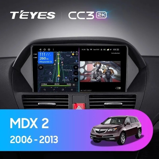Штатная магнитола Teyes CC3 2K 360 6/128 Acura MDX YD2 (2006-2013)
