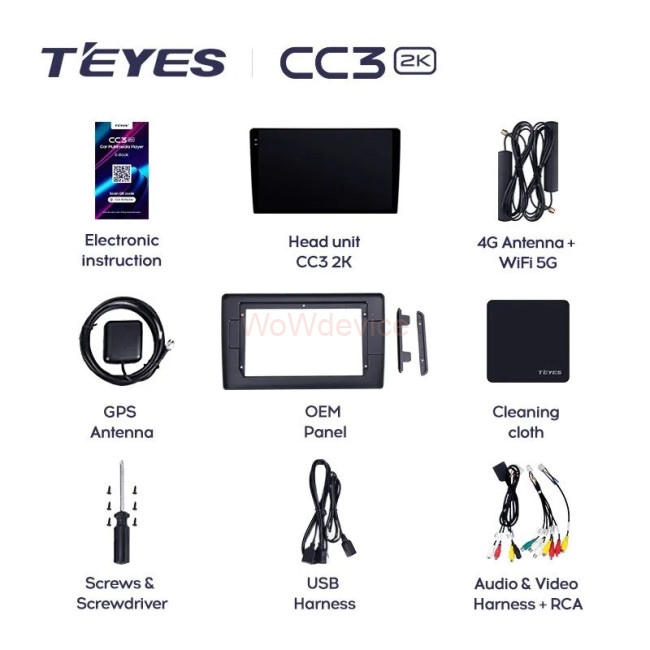 Штатная магнитола Teyes CC3 2K 6/128 Toyota Coaster (2013-2015)