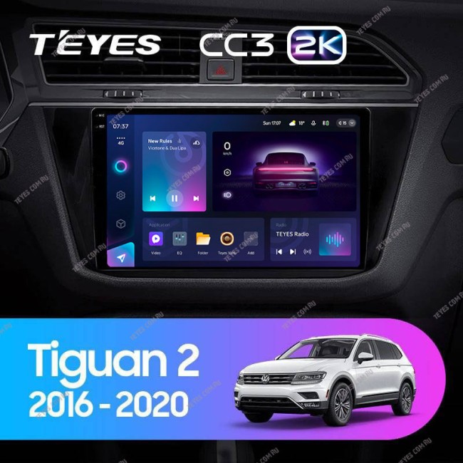 Штатная магнитола Teyes CC3 2K 6/128 Volkswagen Tiguan 2 (2016-2018) Тип-A