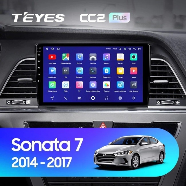 Штатная магнитола Teyes CC2 Plus 4/64 Hyundai Sonata 7 LF (2014-2017) Тип-A