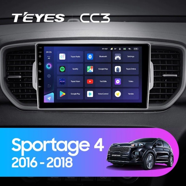 Штатная магнитола Teyes CC3 3/32 Kia Sportage 4 QL (2016-2018) Тип-A