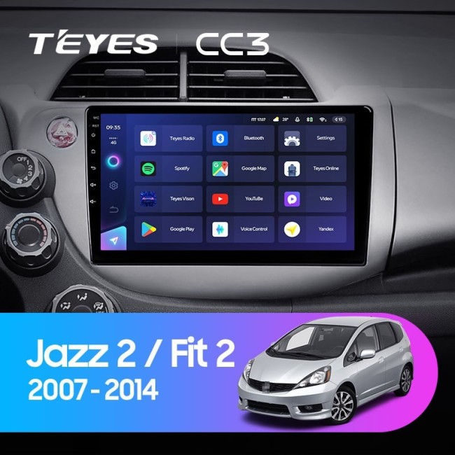 Штатная магнитола Teyes CC3 4/64 Honda Jazz 2 (2007-2014)