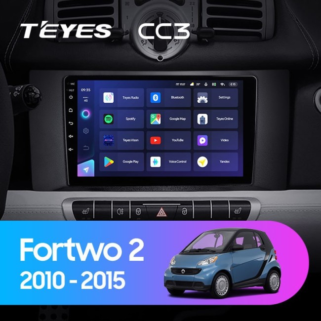 Штатная магнитола Teyes CC3 4/64 Mercedes Benz Smart Fortwo 2 (2010-2015)