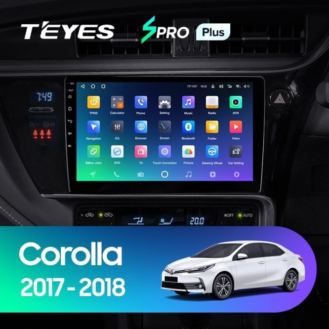 Штатная магнитола Teyes SPRO Plus 6/128 Toyota Corolla (2017-2018) Тип-A