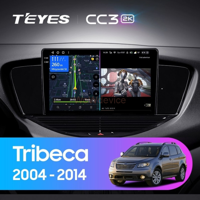 Штатная магнитола Teyes CC3 2K 4/32 Subaru Tribeca WX W10 (2004-2014)