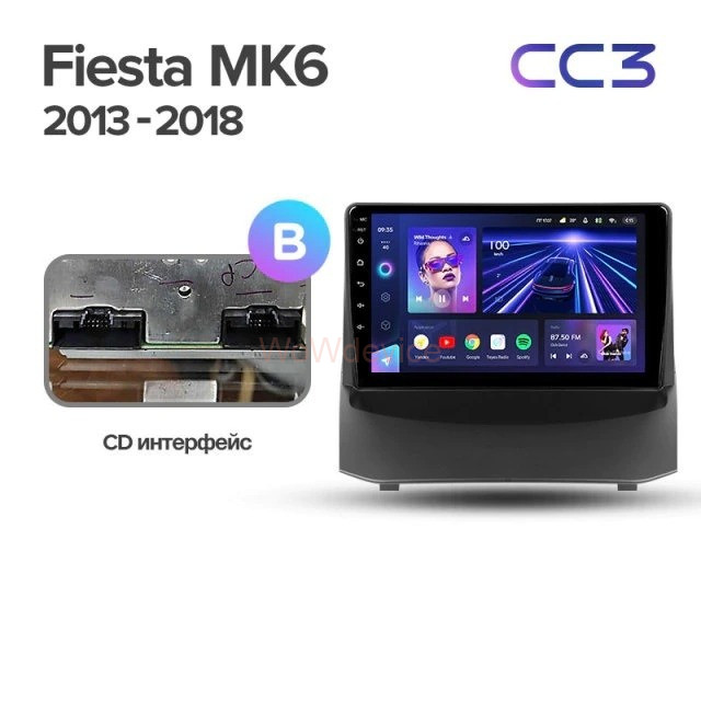 Штатная магнитола Teyes CC3 3/32 Ford Fiesta 6 (2008-2019) Тип-B