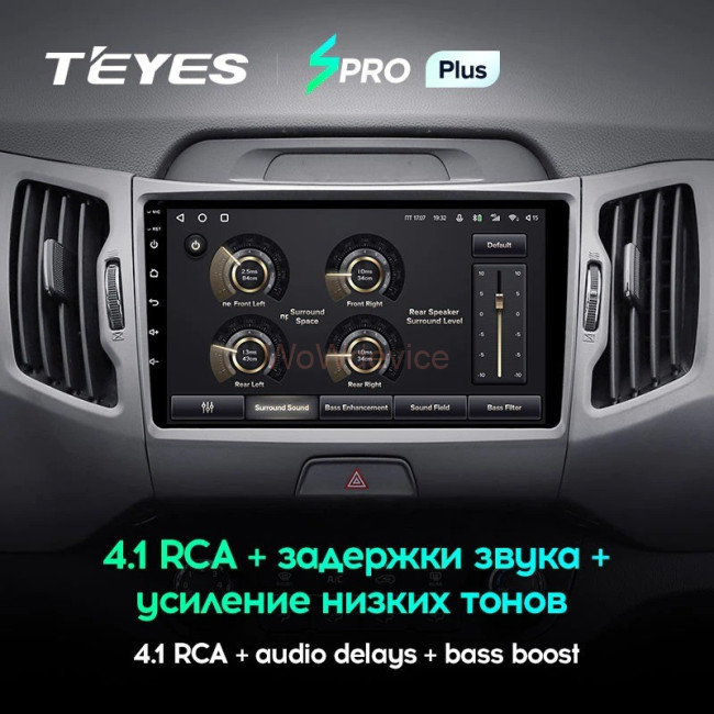 Штатная магнитола Teyes SPRO Plus 6/128 Kia Sportage 3 SL (2010-2016) Тип-B