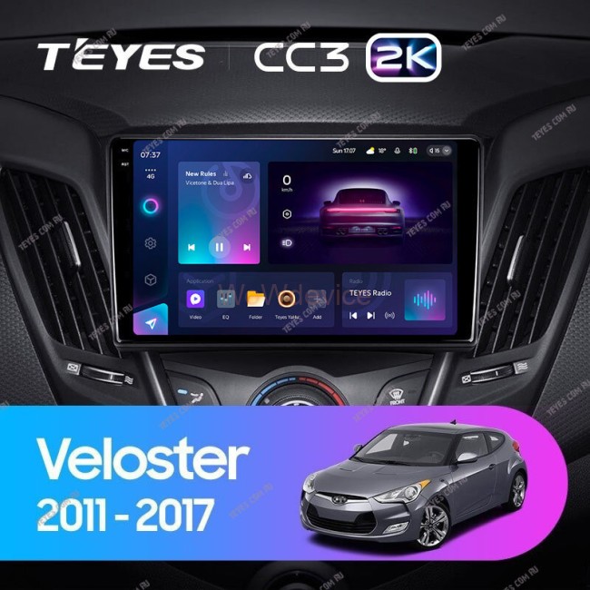 Штатная магнитола Teyes CC3 2K 3/32 Hyundai Veloster FS (2011-2017) Тип-А