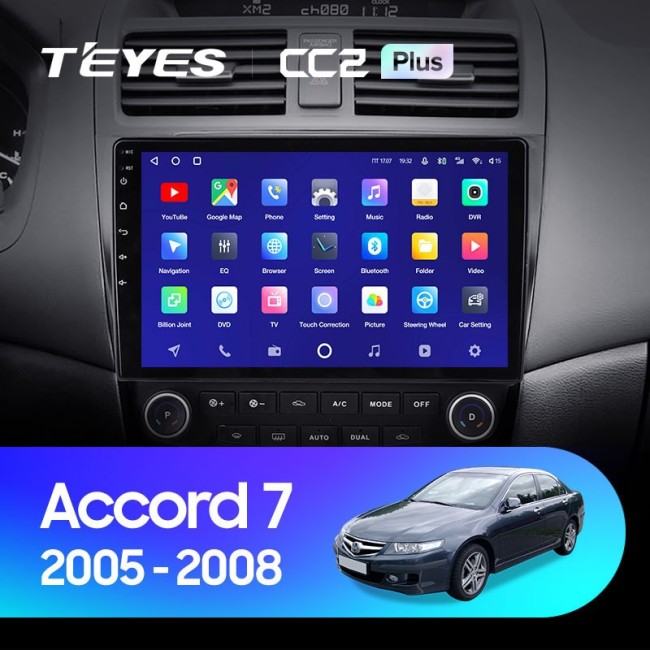 Штатная магнитола Teyes CC2L Plus 1/16 Honda Accord 7 (2005-2008)