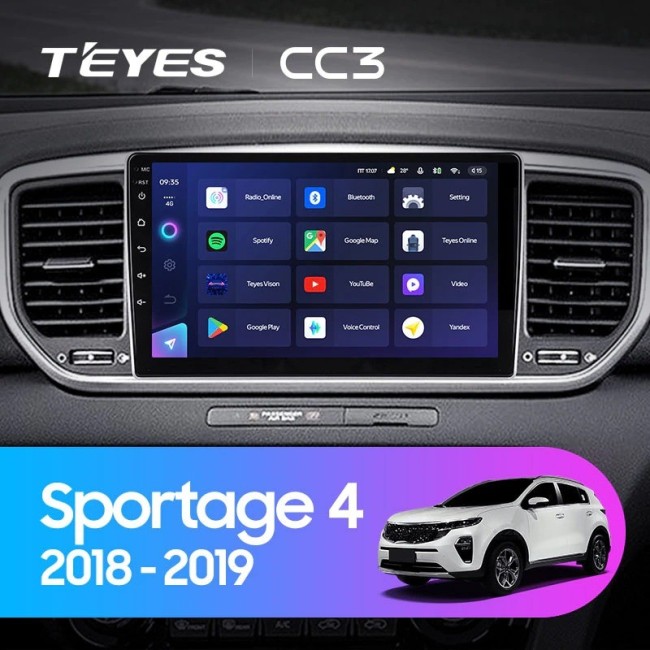 Штатная магнитола Teyes CC3 3/32 Kia Sportage 4 QL (2018-2020) Тип-A