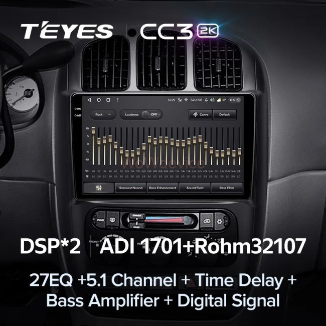 Штатная магнитола Teyes CC3 2K 360 6/128 Chrysler Voyager (2000-2007) Тип В