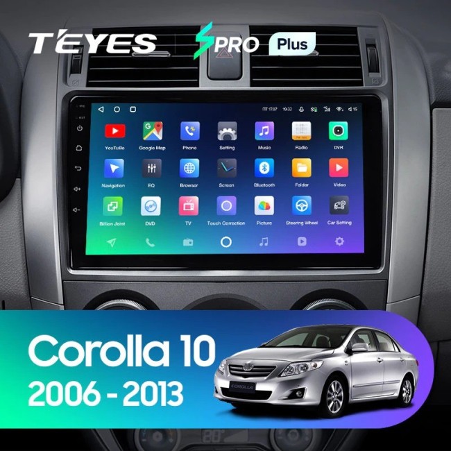 Штатная магнитола Teyes SPRO Plus 6/128 Toyota Corolla 10 E140 E150 (2006-2013) Тип-A