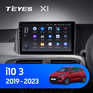 Штатная магнитола Teyes X1 4G 2/32 Hyundai i10 3 (2019-2023) Правый руль