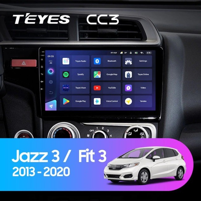 Штатная магнитола Teyes CC3 6/128 Honda Jazz 3 (2013-2020) Тип-B
