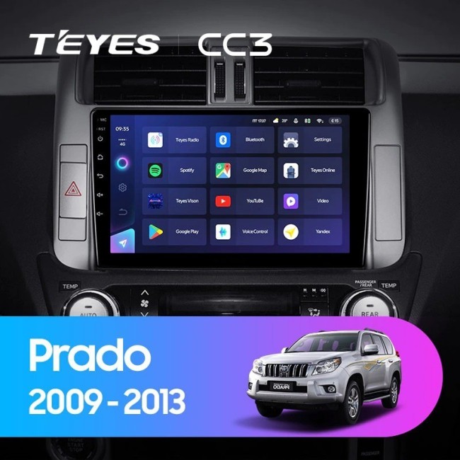 Штатная магнитола Teyes CC3 360 6/128 Toyota Land Cruiser Prado 150 (2009-2013) Тип-С