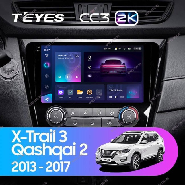 Штатная магнитола Teyes CC3 2K 3/32 Nissan X-Trail T32 (2013-2017) F1 кондиционер Тип-AB