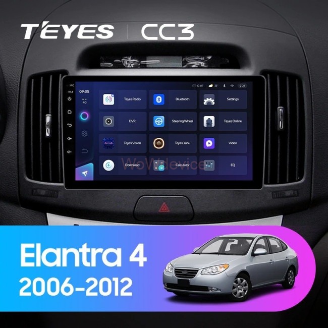 Штатная магнитола Teyes CC3L 4/32 Hyundai Elantra 4 HD (2006-2012)