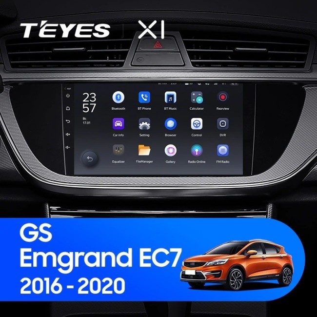 Штатная магнитола Teyes X1 4G 2/32 Geely Emgrand EC7 (2016-2020) F1