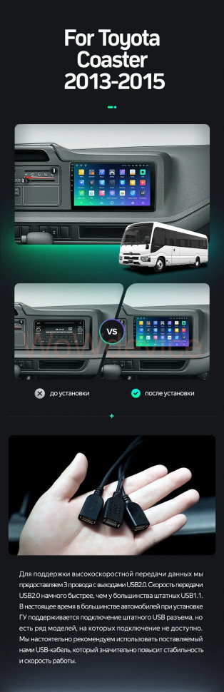 Штатная магнитола Teyes SPRO Plus 4/64 Toyota Coaster (2013-2015)