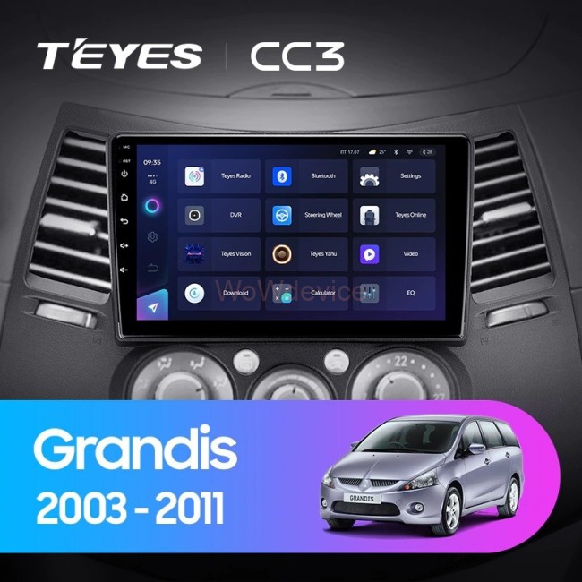 Штатная магнитола Teyes CC3L 4/32 Mitsubishi Grandis 1 (2003-2011) F2